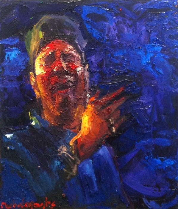 James Michalopoulos, Study for Aaron Neville
Oil on Canvas, 24 x 20 in.
$8,000
