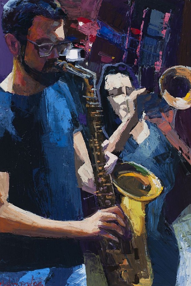 James Michalopoulos, Very Saxy
Oil on Canvas, 36 x 24 in.
$11,200