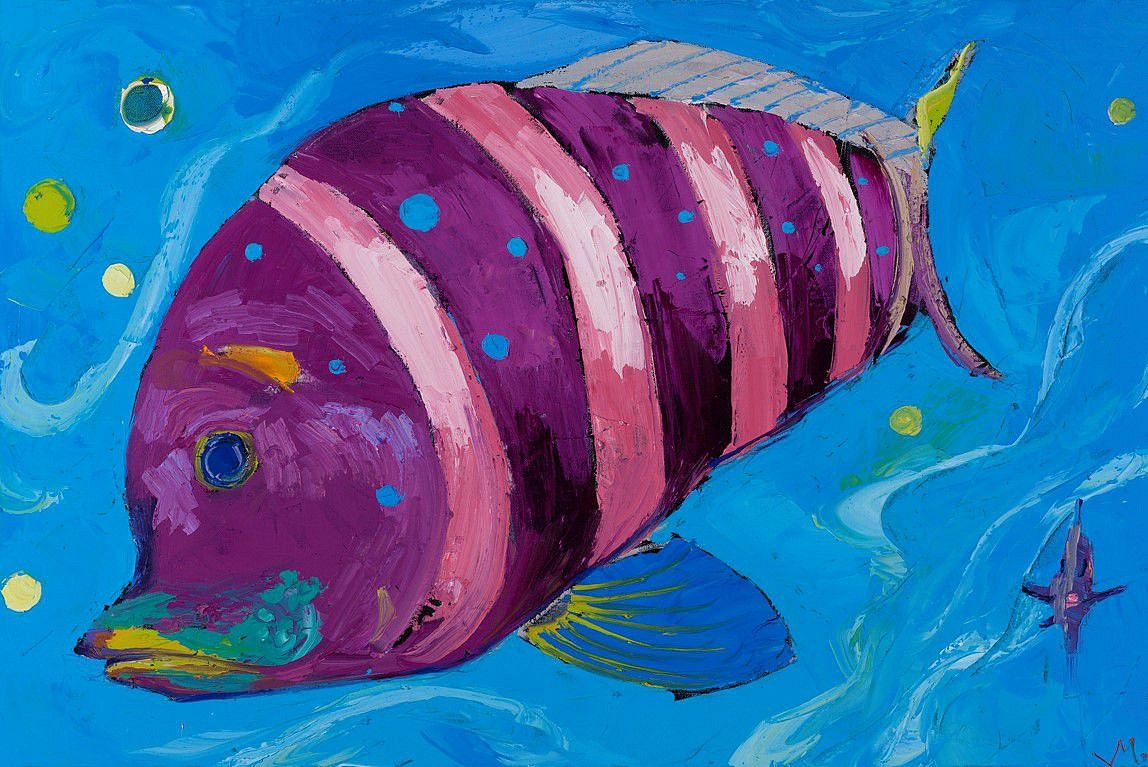 James Michalopoulos, Purple Striper
Oil on Canvas, 24 x 36 in.
$10,500